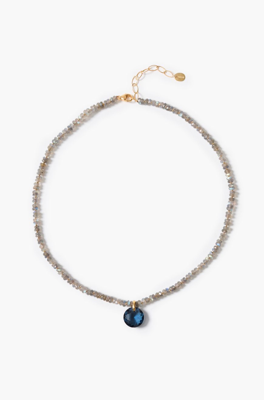 CHAN LUU BLUE LABRADORITE + CRYSTAL NECKLACE