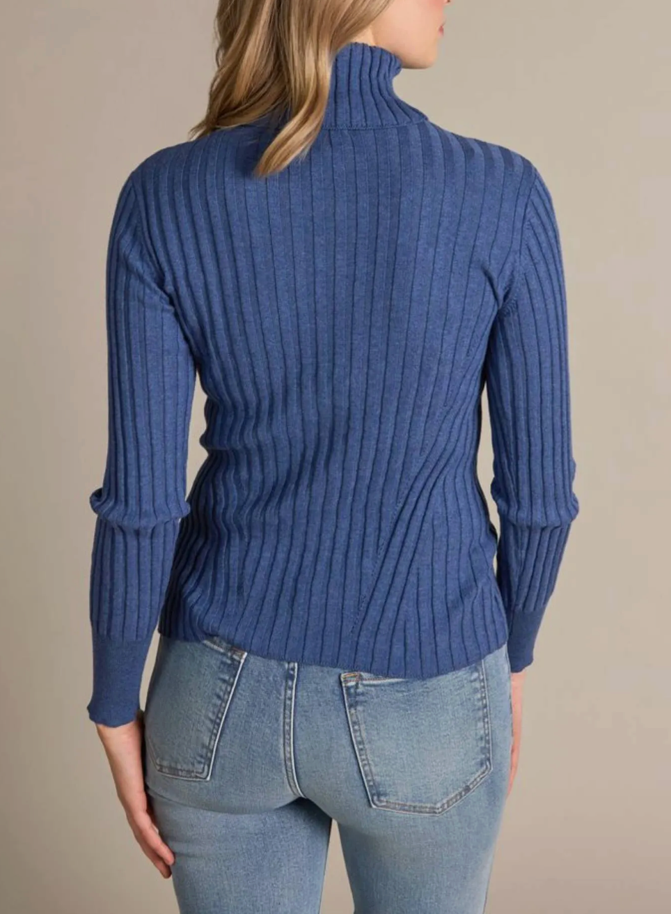 ALASHAN CASHMERE COTTON BLAIR RIB TURTLENECK