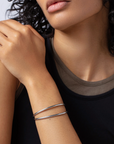JENNY BIRD DANE BANGLE SET PLATINUM (L)