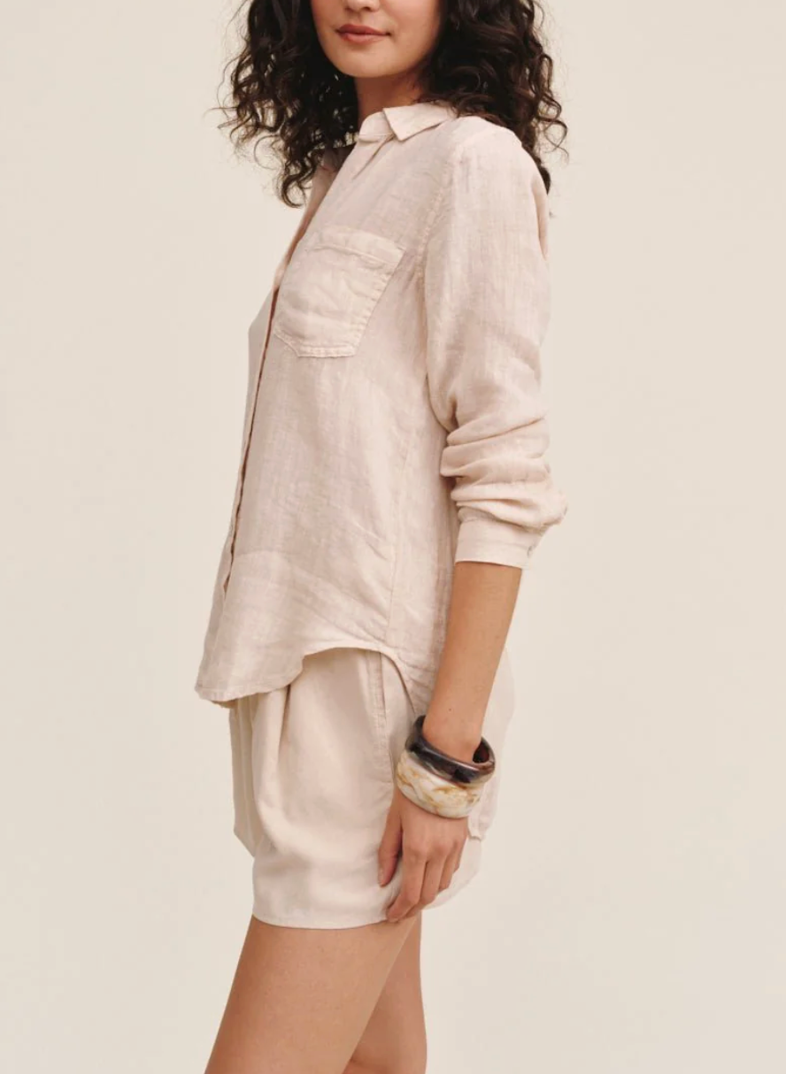 BELLA DAHL LINEN POCKET BUTTON DOWN