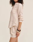 BELLA DAHL LINEN POCKET BUTTON DOWN