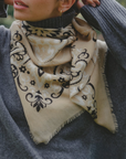 MAISON LECOMTE FLAMENT WOOL & SILK BANDANA SCARF