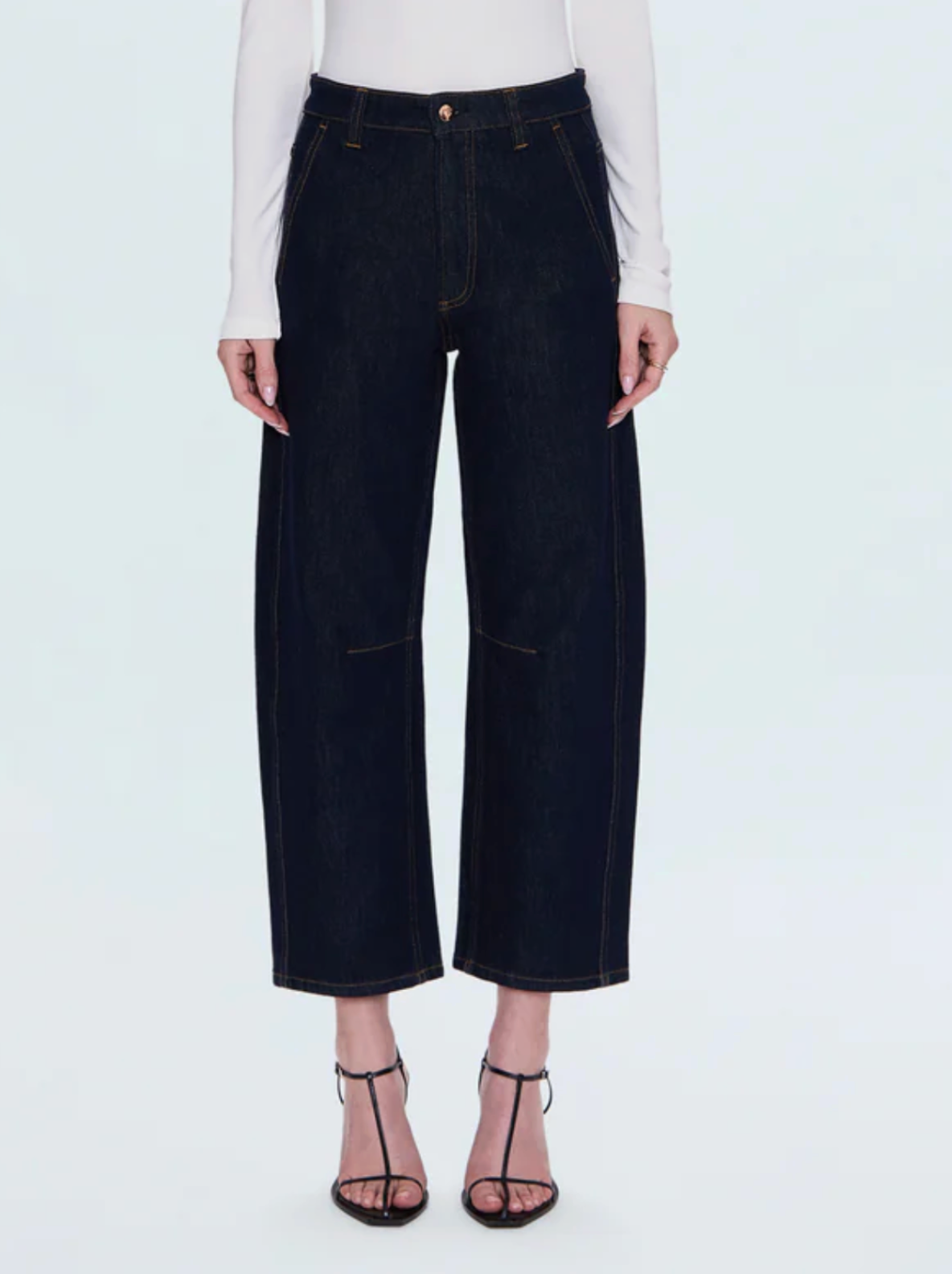 PISTOLA BEAU SEAMED CRESCENT RAW JEAN