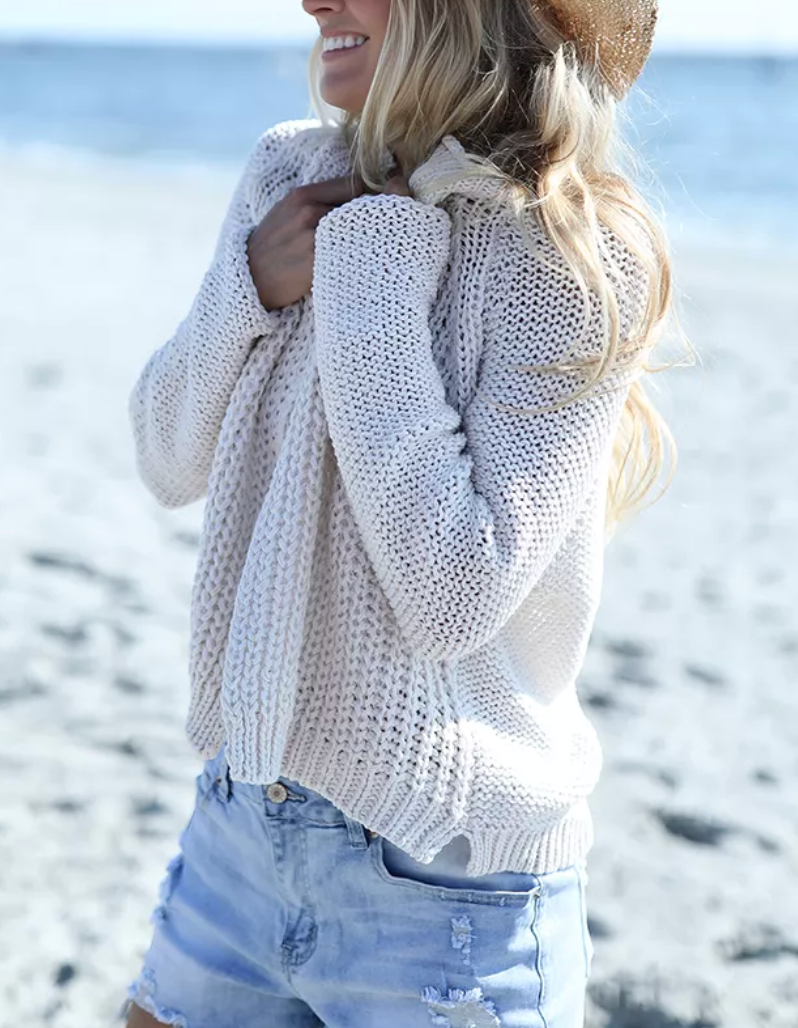 WOODEN SHIPS RIHANNA CHUNKY CARDI COTTON