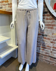 OLIVACEOUS FLOWY TIE PANTS