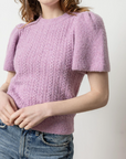 LILLA P CREW NECK FLUTTER SLEEVE SWEATER