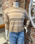 ALASHAN CASHMERE ELOISE STRIPED CREW W/ WHIPSTICH