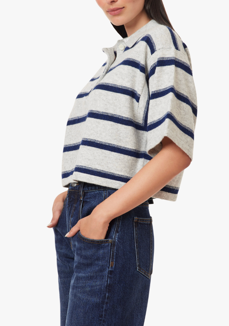 HABITUAL STRIPED RUGBY POLO SWEATER