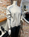 AUTUMN CASHMERE SADDLE SHOULDER WHIPSTITCHED CREW
