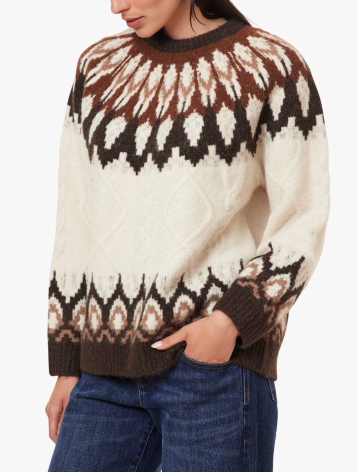 HABITUAL FAIRISLE &amp; CABLE SWEATER