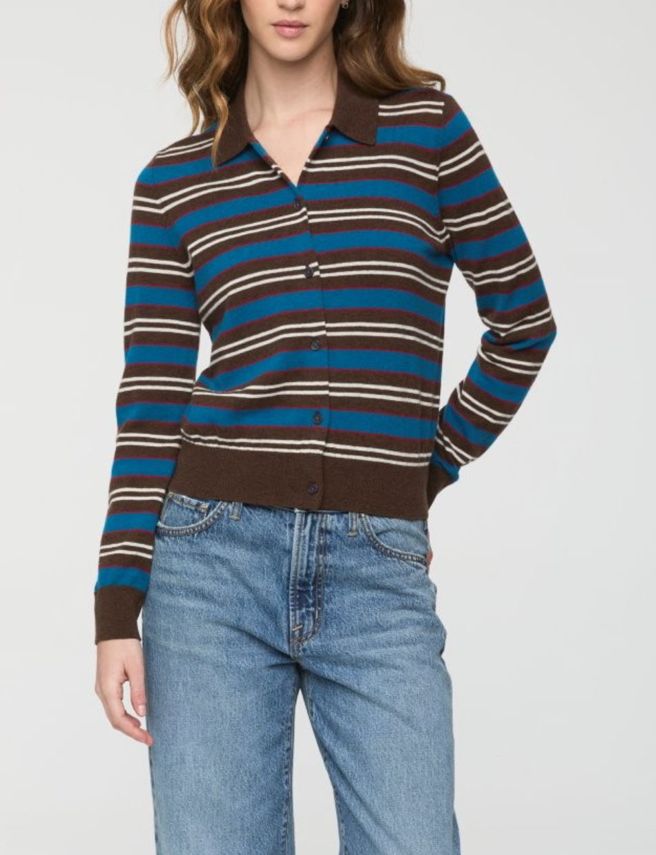 PISTOLA LYVIA LONG SLEEVE MERINO POLO CARDIGAN