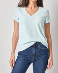 LILLA P S/S BACK SEAM V NECK TEE
