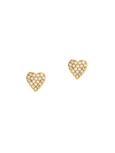 TAI GOLD CZ HEART POST EARRING