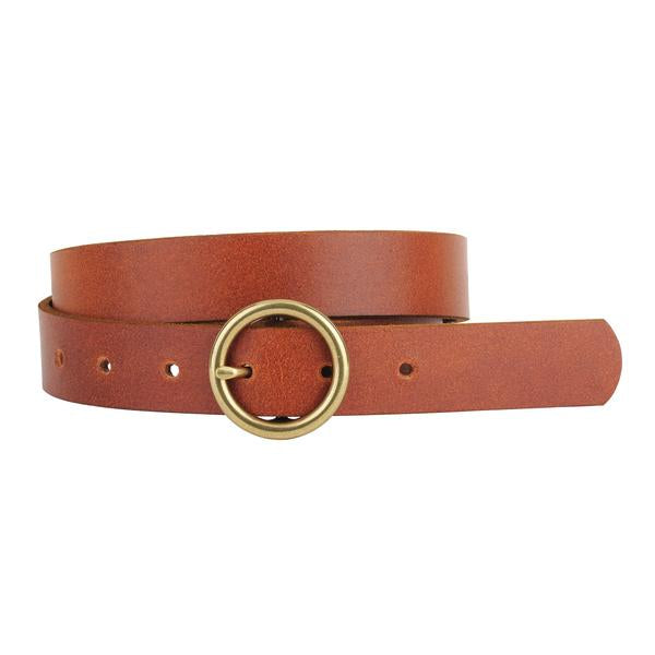 MOST WANTED USA SMALL CIRCLE BUCKLE LEATHER BELT