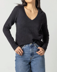 LILLA P LONG SLEEVE V NECK