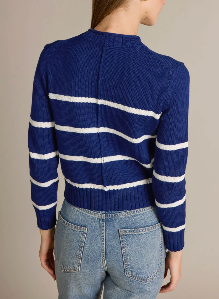 ALASHAN COTTON CASHMERE DIANA STRIPE CHUNKY CREW