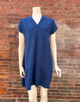 BOBI TIERED S/S V NECK DRESS