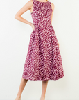 THML OLIVIA SPOTTED MIDI DRESS