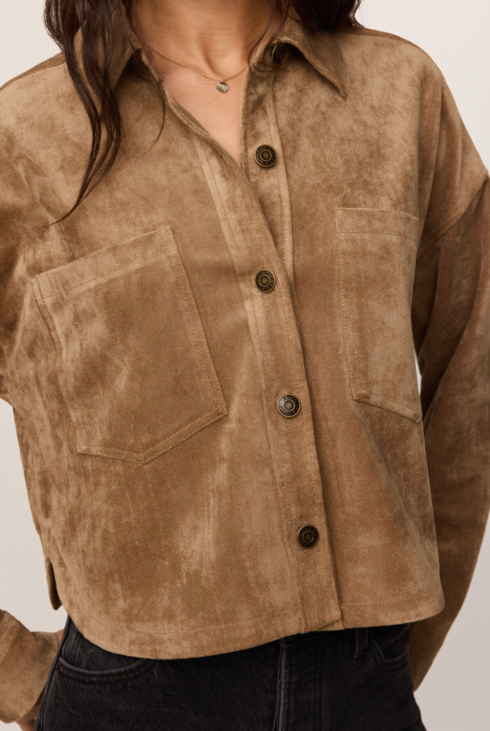 Z SUPPLY ALL DAY CROPPED SUEDE JACKET