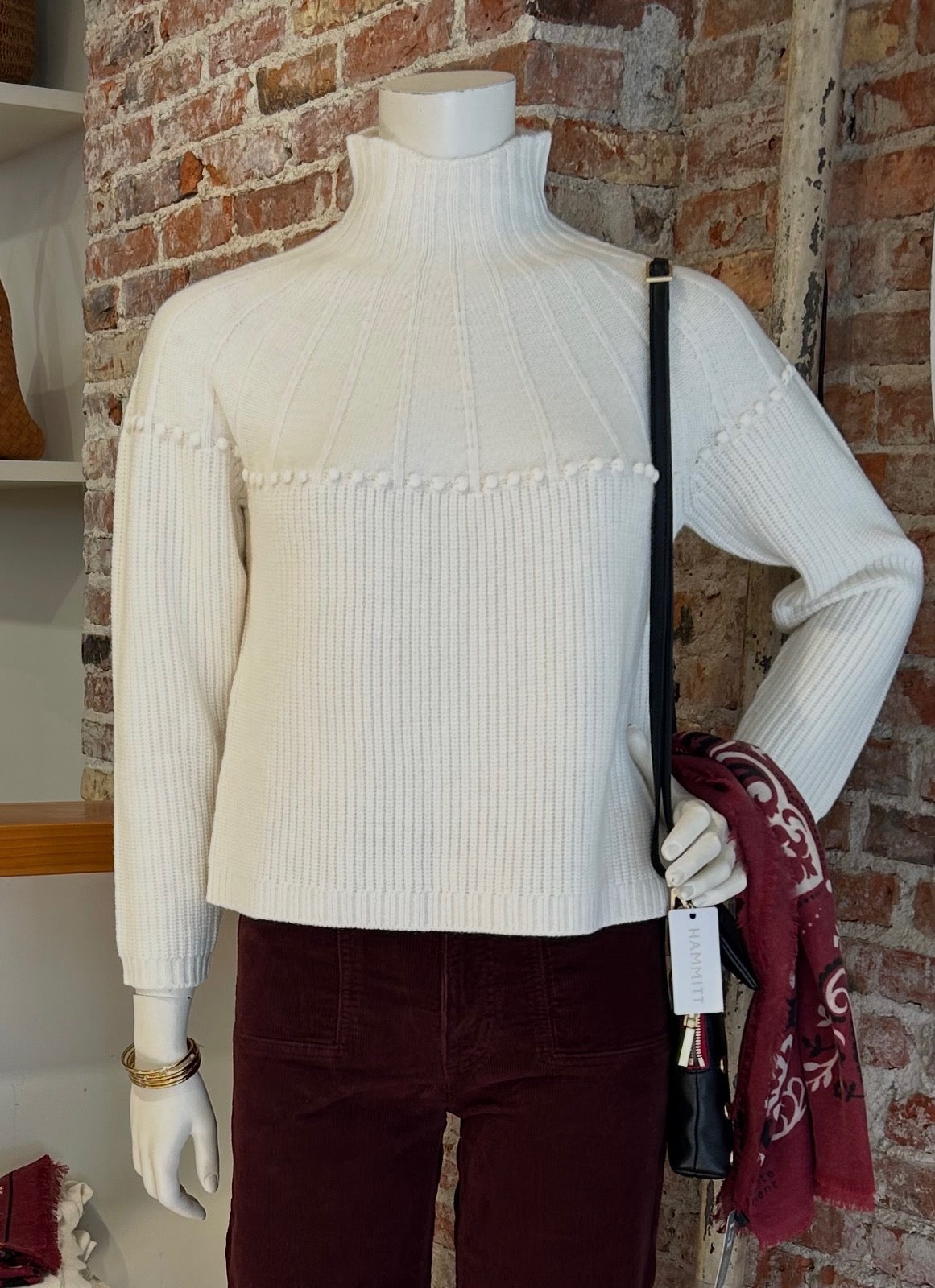 ALASHAN 100% MERINO LILIANA SHAKER FUNNEL NECK
