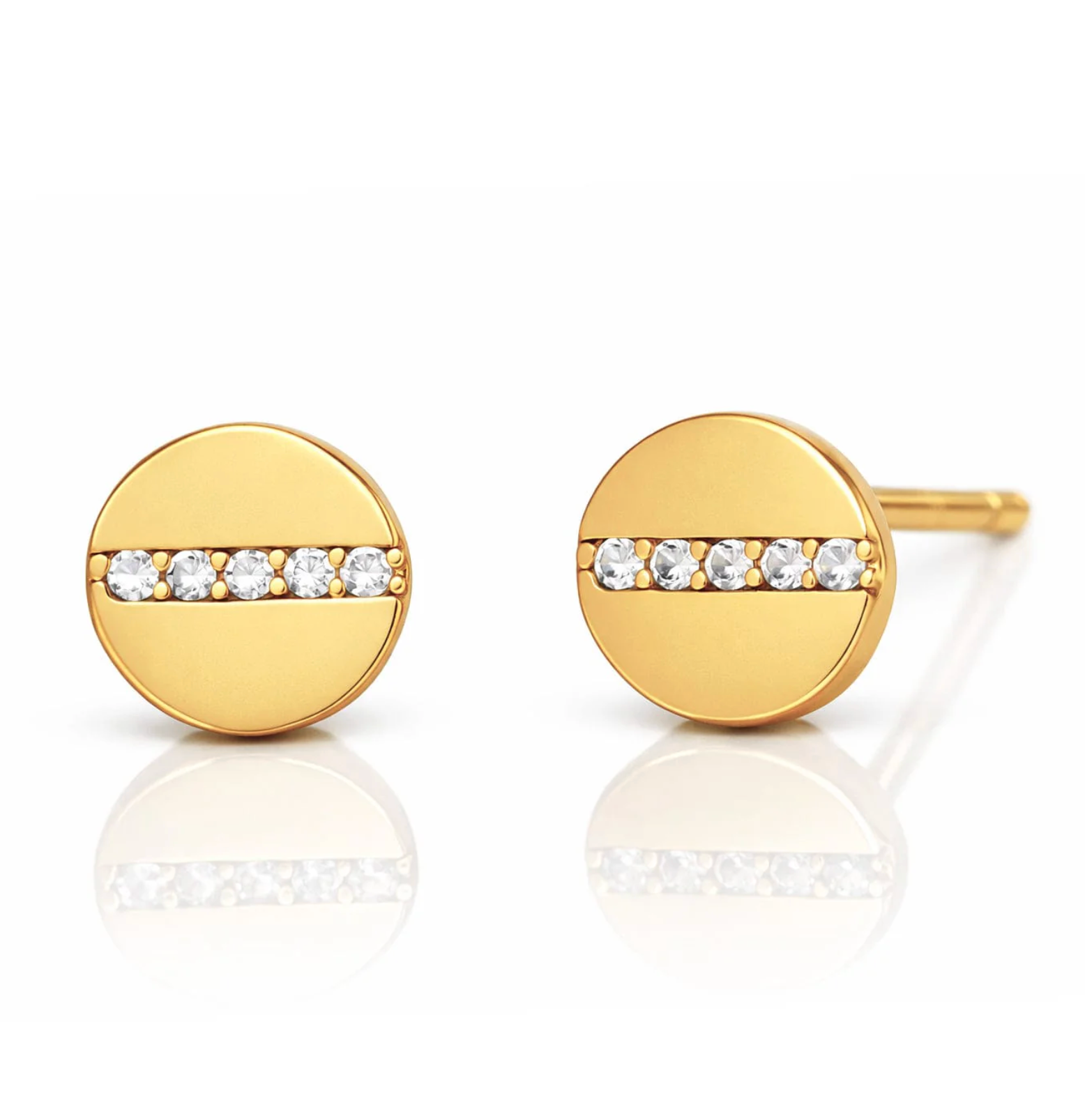 TAI VINTAGE CZ GOLD SCREW POST EARRING