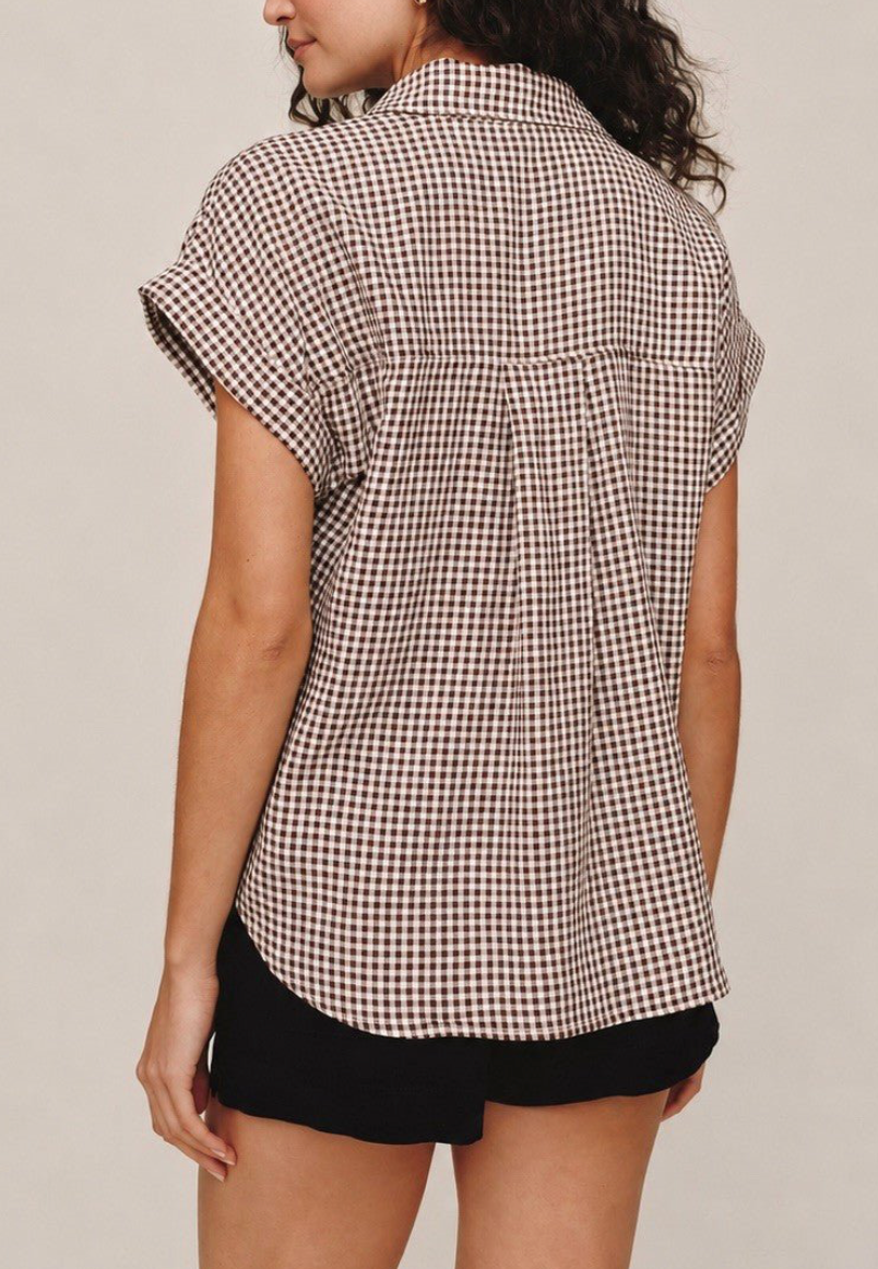 BELLA DAHL SHORT ROLL SLEEVE SHIRT