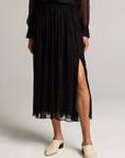 VINCE HEAT SET DOT SHEER GATHERED SKIRT