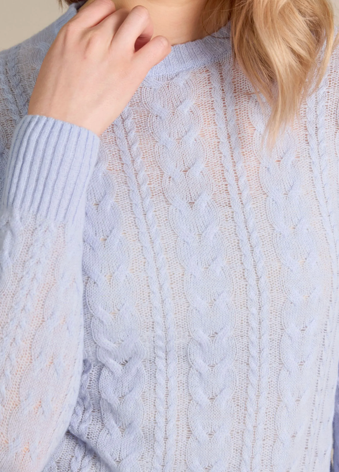 ALASHAN 100% CASHMERE MATILDA CABLE CREW