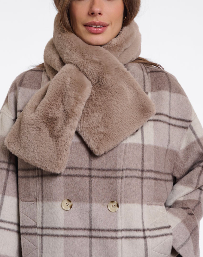 RINO &amp; PELLE STIP FAUX FUR SCARF