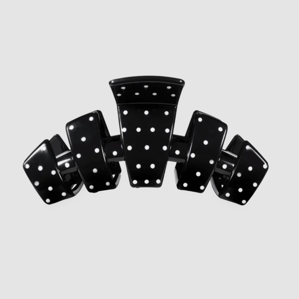 TELETIES CLASSIC MEDIUM CLAW CLIP - BLACK POLKA DOT PARTY