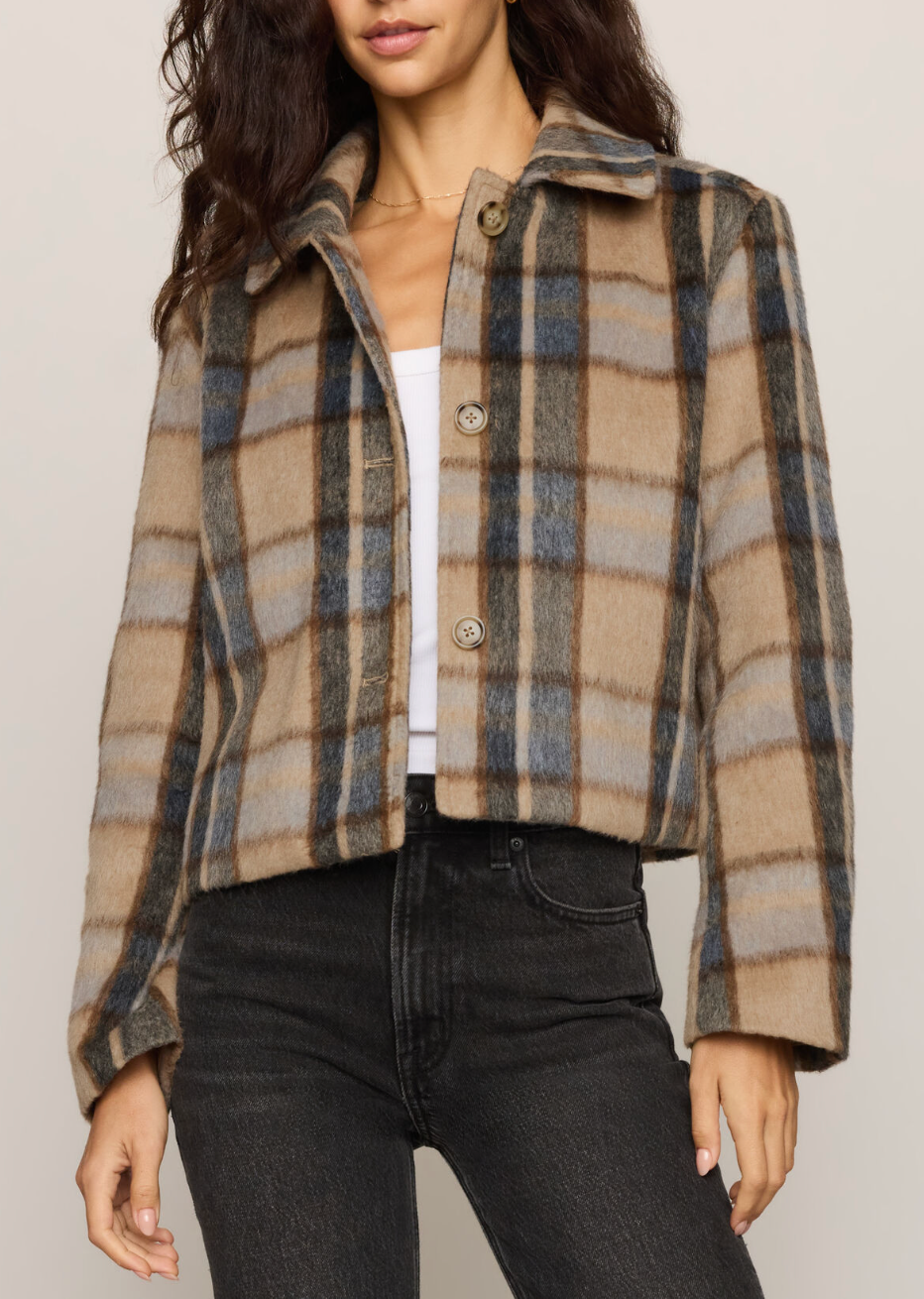 Z SUPPLY PETRA PLAID SHRUNKEN JACKET