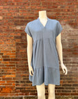 BOBI TIERED S/S V NECK DRESS