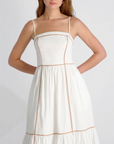 FRENCH CONNECTION CAMBRIA CONTRAST TRIM MAXI DRESS