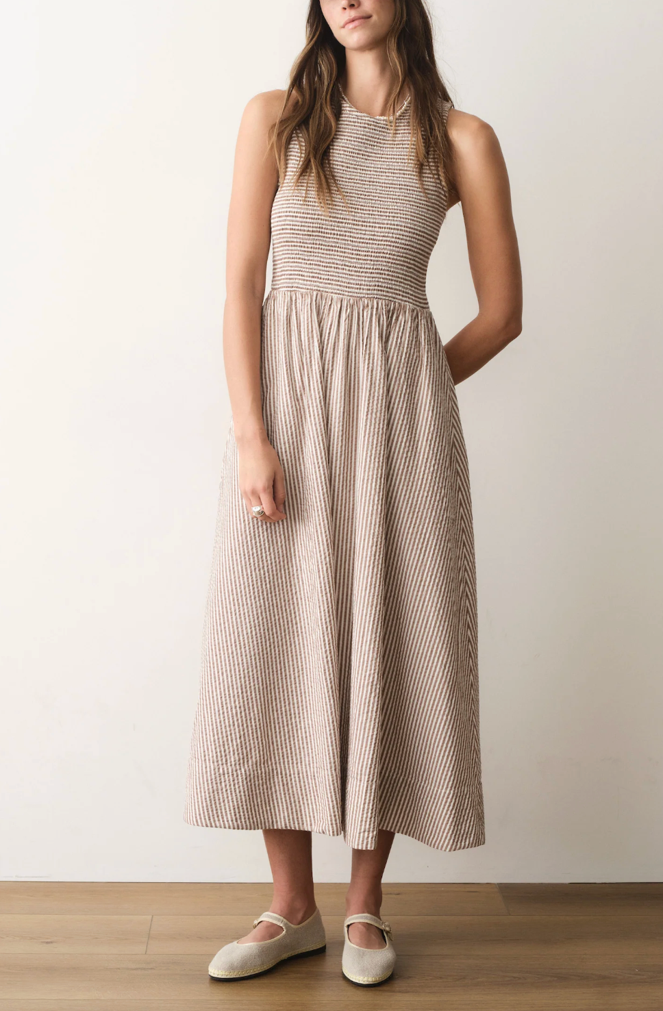 MARINE LAYER DARCY SEERSUCKER MAXI DRESS