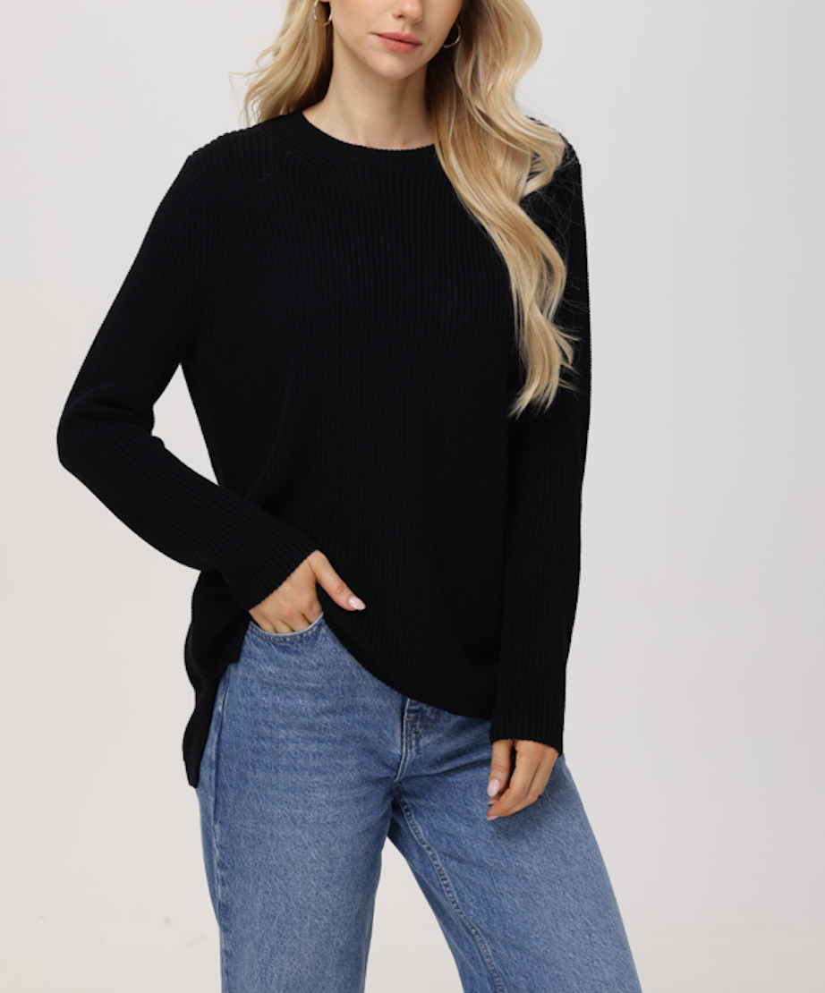 525 AMERICA EMMA CREWNECK SHAKER SWEATER