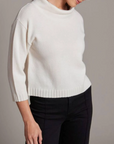 ALASHAN CASHMERE MERINO HEDY 3/4 SLEEVE WIDE MOCK NECK