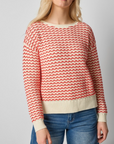 LILLA P LONG SLEEVE ZIG ZAG SWEATER