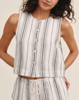 BELLA DAHL SLEEVELESS BUTTON FRONT TOP