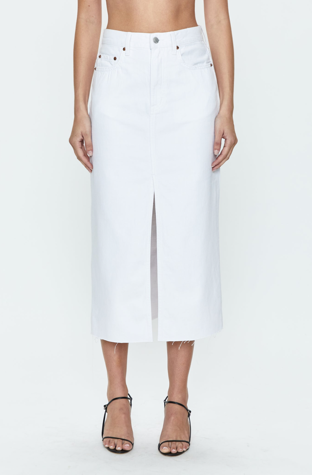 PISTOLA ALICE DENIM MIDI SKIRT