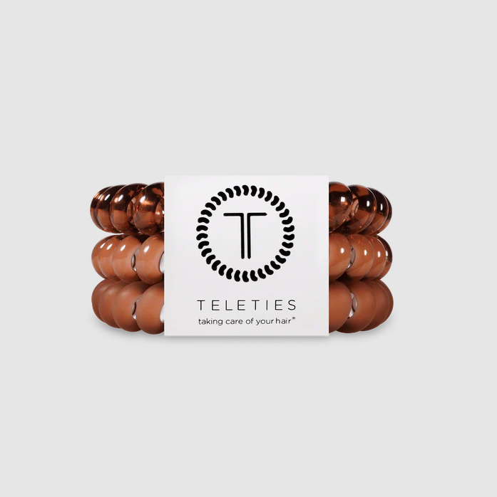 TELETIES LARGE HAIR TIES - MOCHA MOUSSE
