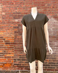 BOBI TIERED S/S V NECK DRESS