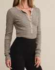 Z SUPPLY STELLA STRIPE MODAL RIB HENLEY
