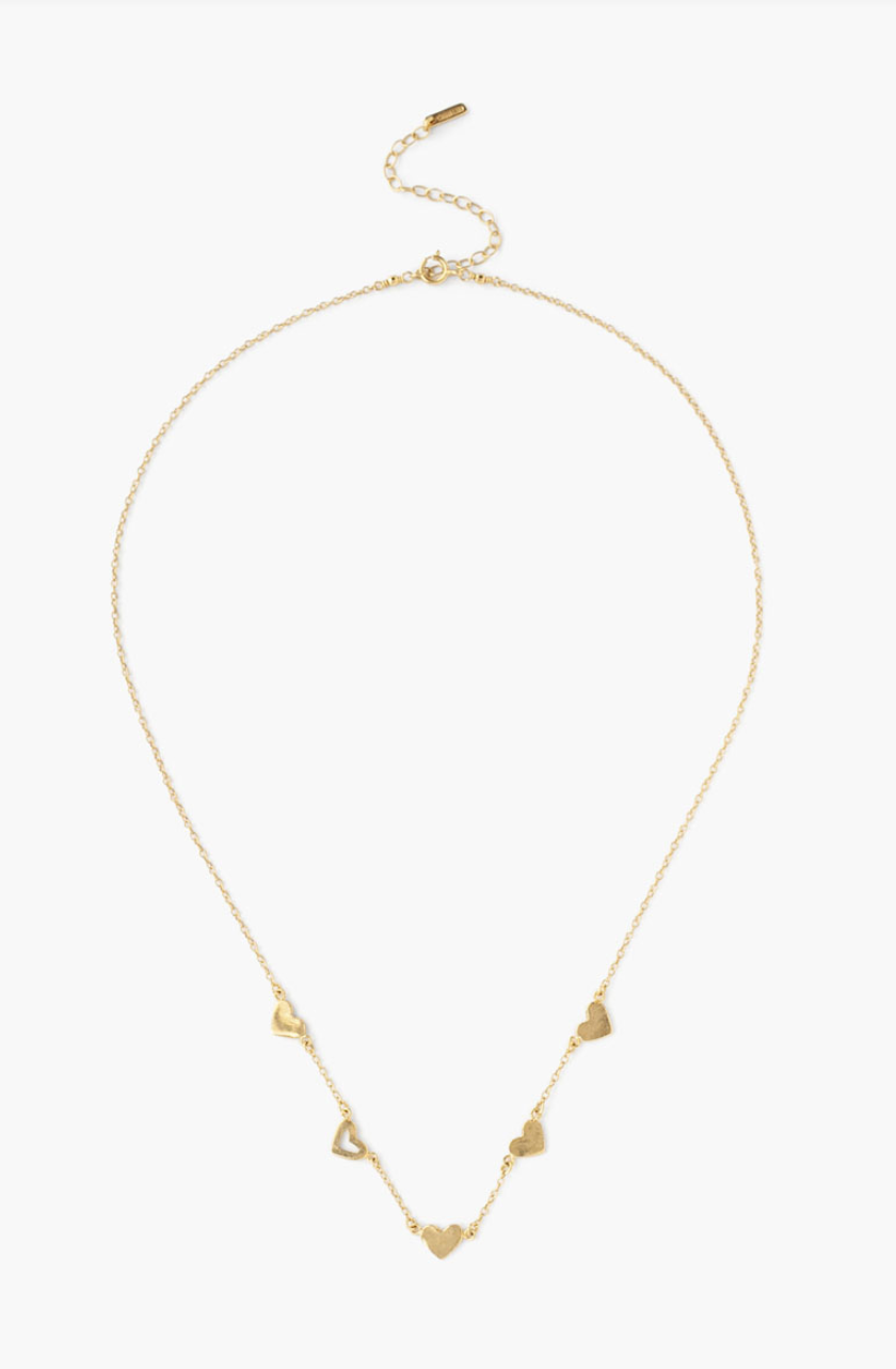 CHAN LUU GOLD 5 HEART NECKLACE