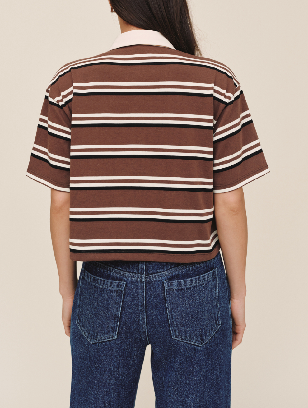 BELLA DAHL CROP POLO TEE