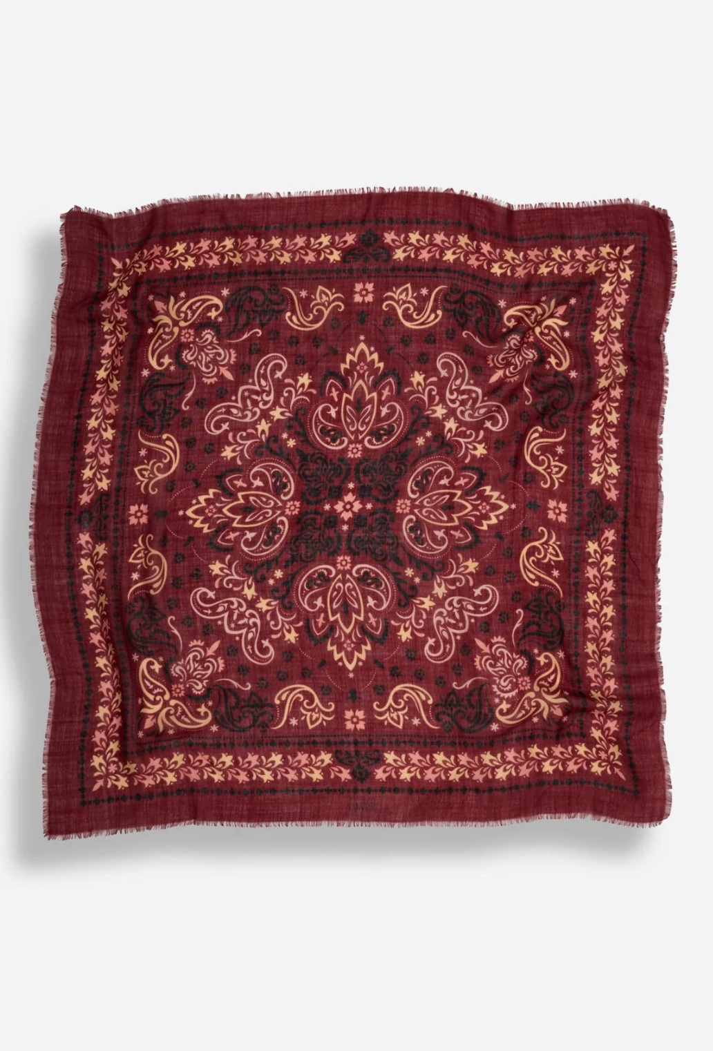 MAISON LECOMTE FLAMENT WOOL &amp; SILK BANDANA SCARF