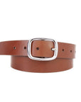 MOST WANTED USA SILVER RECTANGLE BUCKLE LEATHER BELT