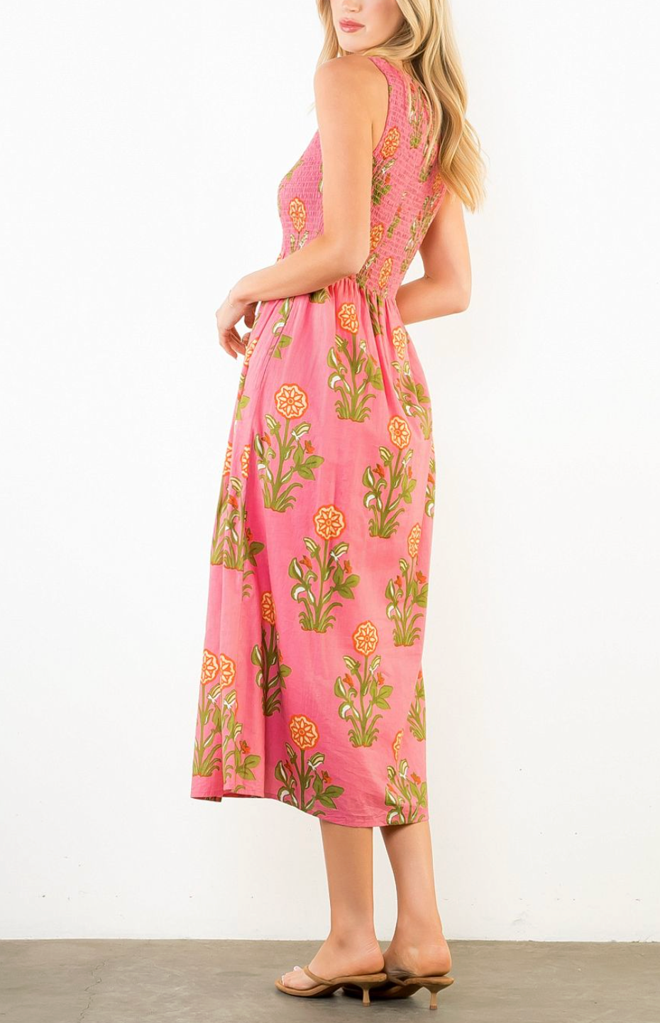 THML JULES SMOCKED MAXI DRESS