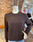 WHITE & WARREN CASHMERE RIB TRIM CREWNECK