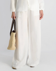 FRENCH CONNECTION COOPER LINEN WIDE LEG DRAWSTRING PANT