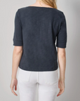 LILLA P CUFFED SLEEVE BOATNECK